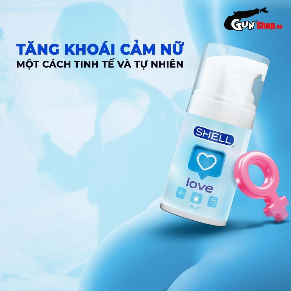 Gel bôi trơn tăng khoái cảm nữ Shell Love Blue mát lạnh - Chai 50ml