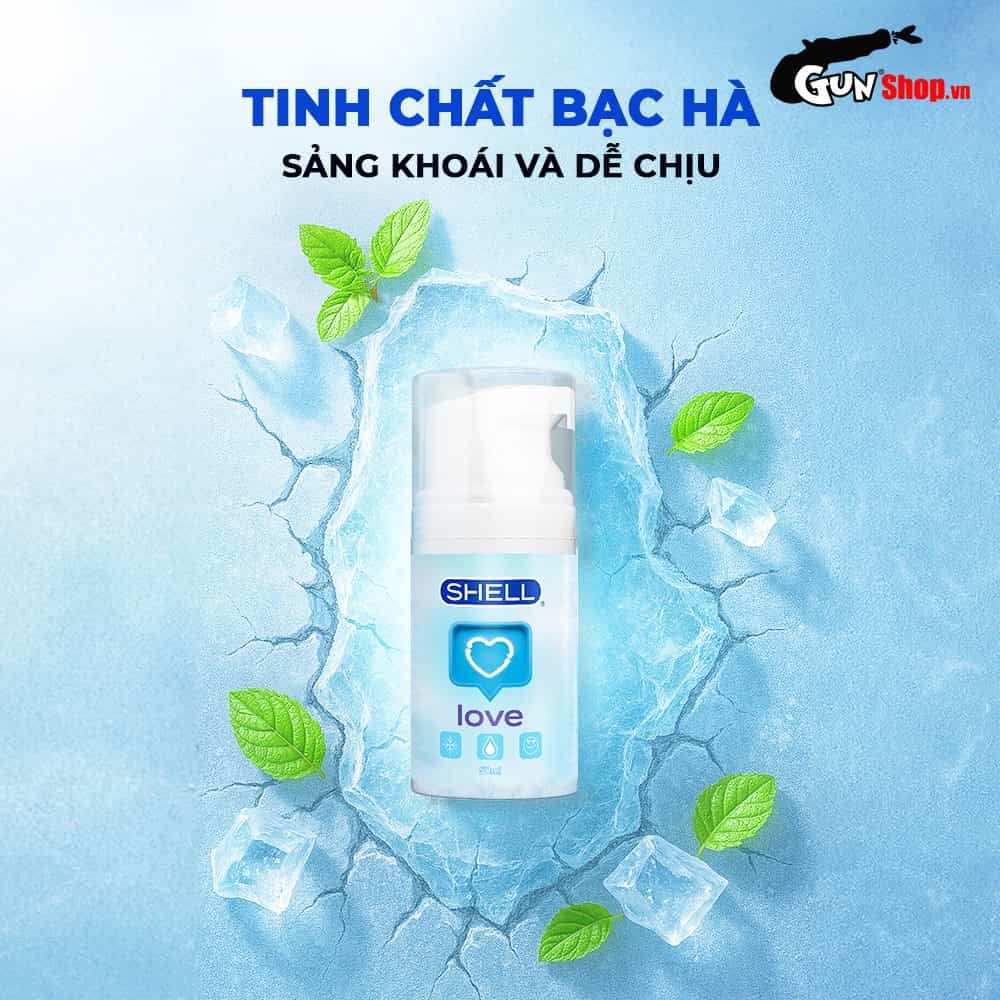 Gel bôi trơn tăng khoái cảm nữ Shell Love Blue mát lạnh - Chai 50ml