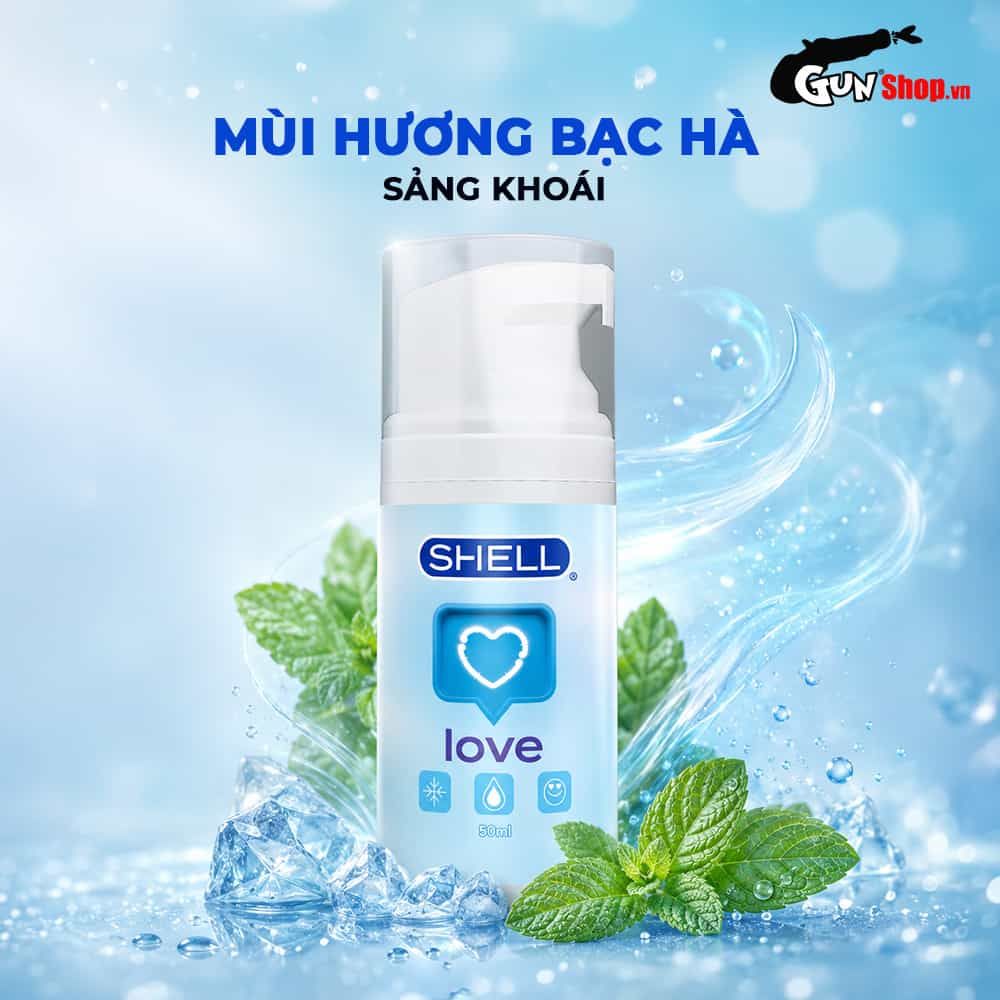 Gel bôi trơn tăng khoái cảm nữ Shell Love Blue mát lạnh - Chai 50ml