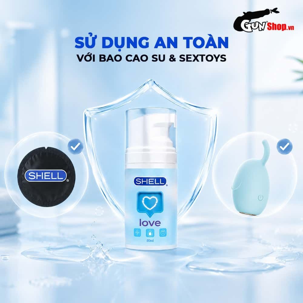 Gel bôi trơn tăng khoái cảm nữ Shell Love Blue mát lạnh - Chai 50ml