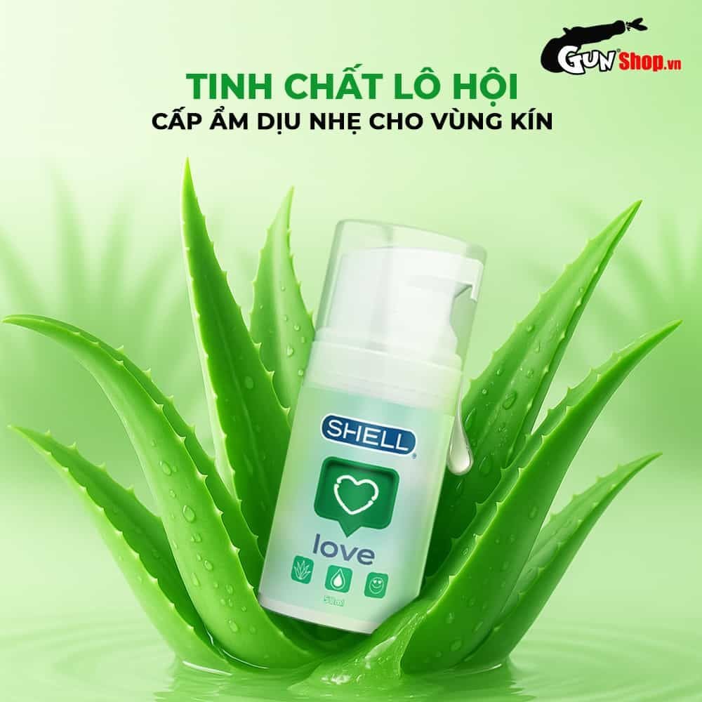 Gel bôi trơn tăng khoái cảm Shell Love Green tinh chất lô hội - Chai 50ml