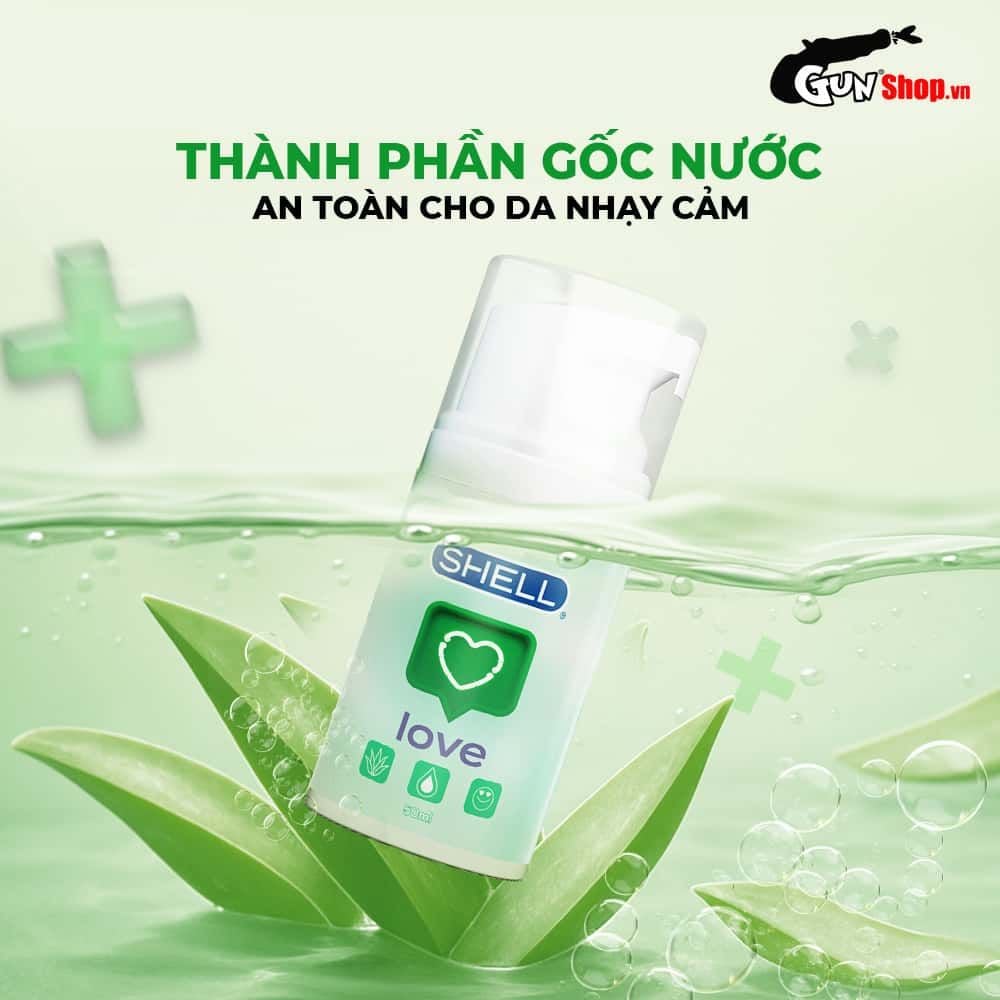 Gel bôi trơn tăng khoái cảm Shell Love Green tinh chất lô hội - Chai 50ml