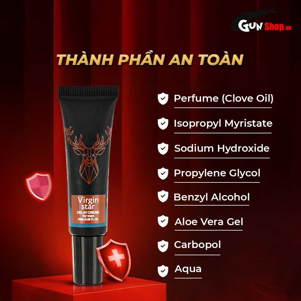 Gel bôi Virgin Star Power+ Delay Cream chống xuất tinh sớm - Chai 20ml