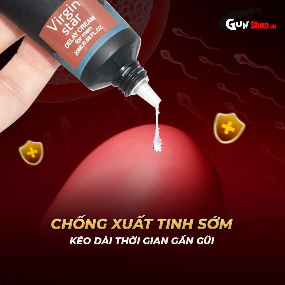 Gel bôi Virgin Star Power+ Delay Cream chống xuất tinh sớm - Chai 20ml
