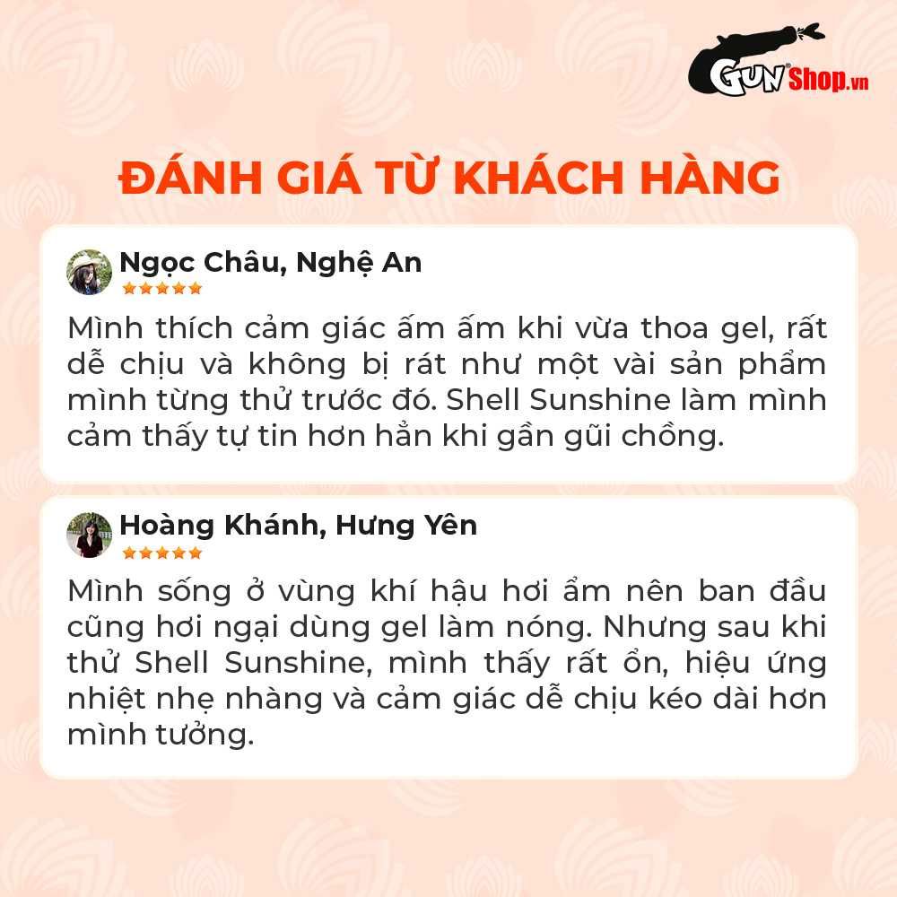Gel bôi trơn ấm nóng Shell Sunshine - Chai 100ml