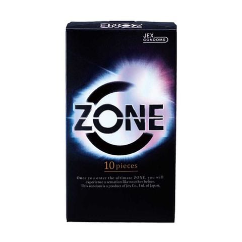Bao cao su JEX Zone - Siêu mỏng chân thật, nhiều gel bôi trơn - Hộp 10 cái