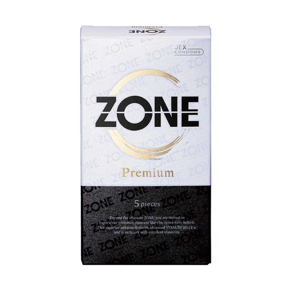Bao cao su JEX Zone Premium - Siêu mỏng như không đeo, vừa vặn, nhiều gel bôi trơn - Hộp 5 cái