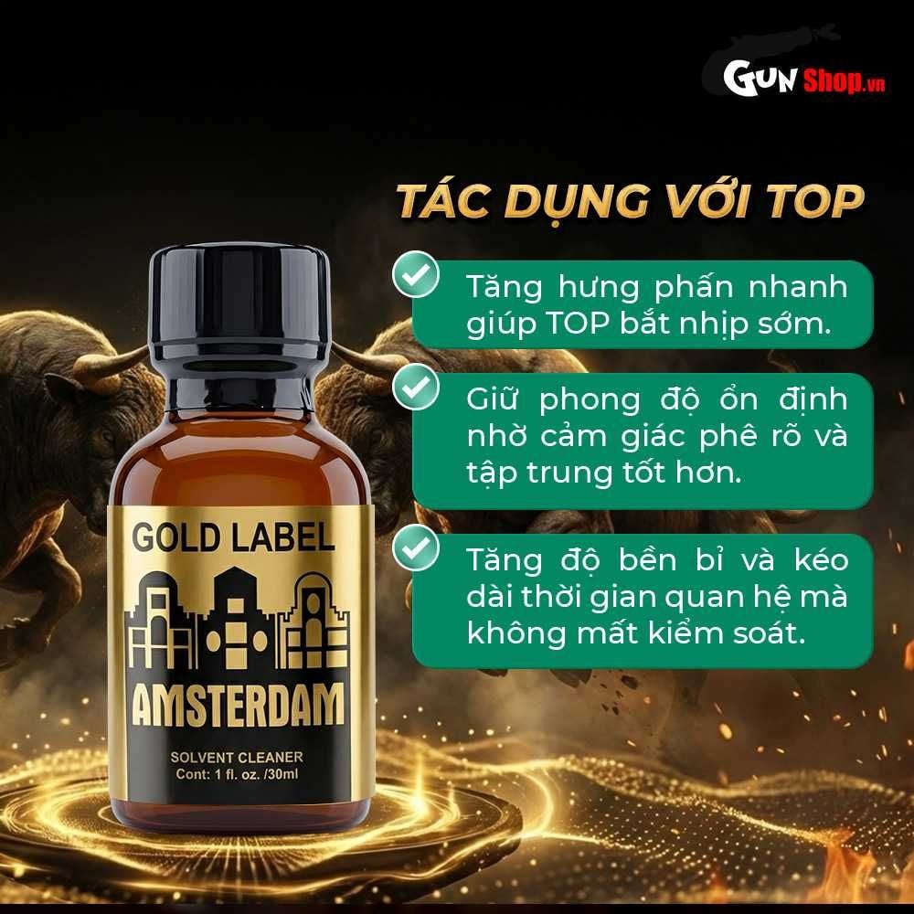 Chai hít tăng khoái cảm Popper DS USA Amsterdam Gold Label - Chai 30ml