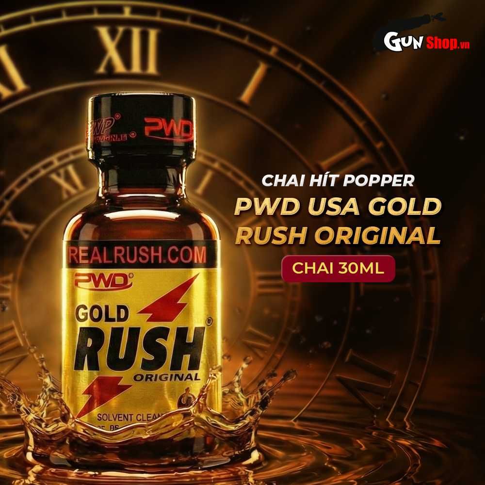 Chai hít tăng khoái cảm Popper PWD USA Gold Rush Original - Chai 30ml
