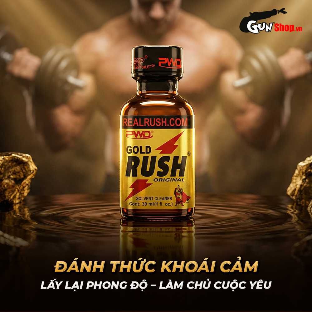 Chai hít tăng khoái cảm Popper PWD USA Gold Rush Original - Chai 30ml