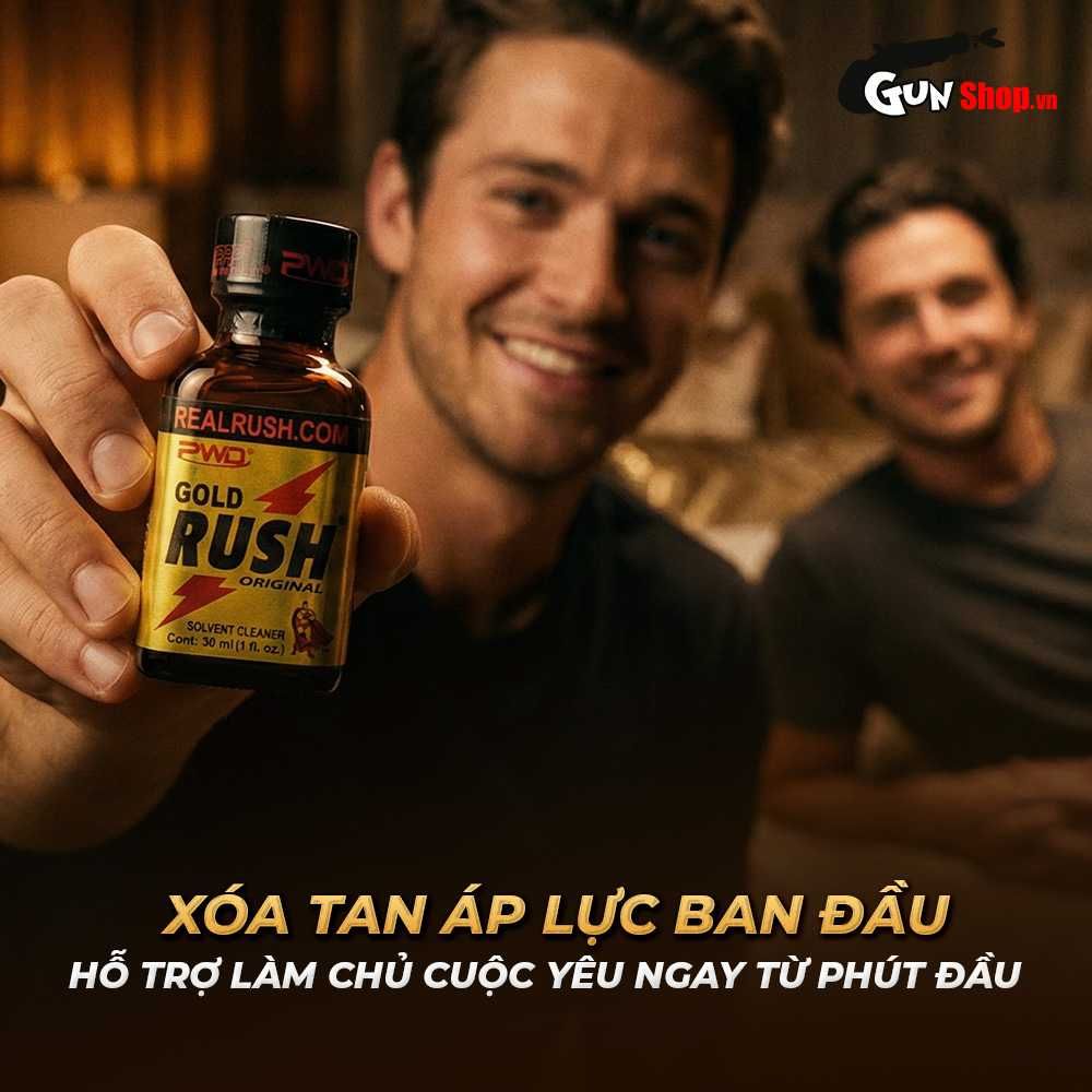 Chai hít tăng khoái cảm Popper PWD USA Gold Rush Original - Chai 30ml