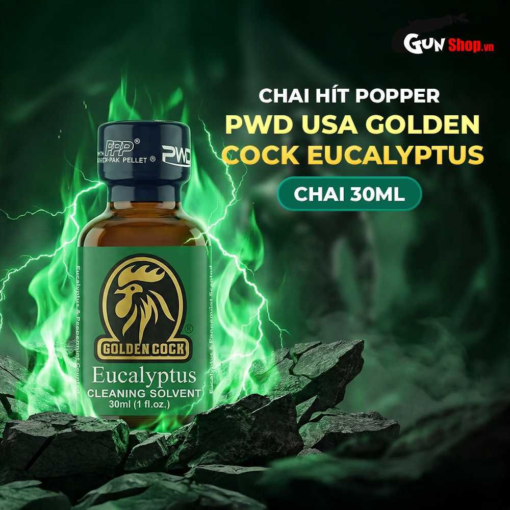 Chai hít tăng khoái cảm Popper PWD USA Golden Cock Eucalyptus - Chai 30ml