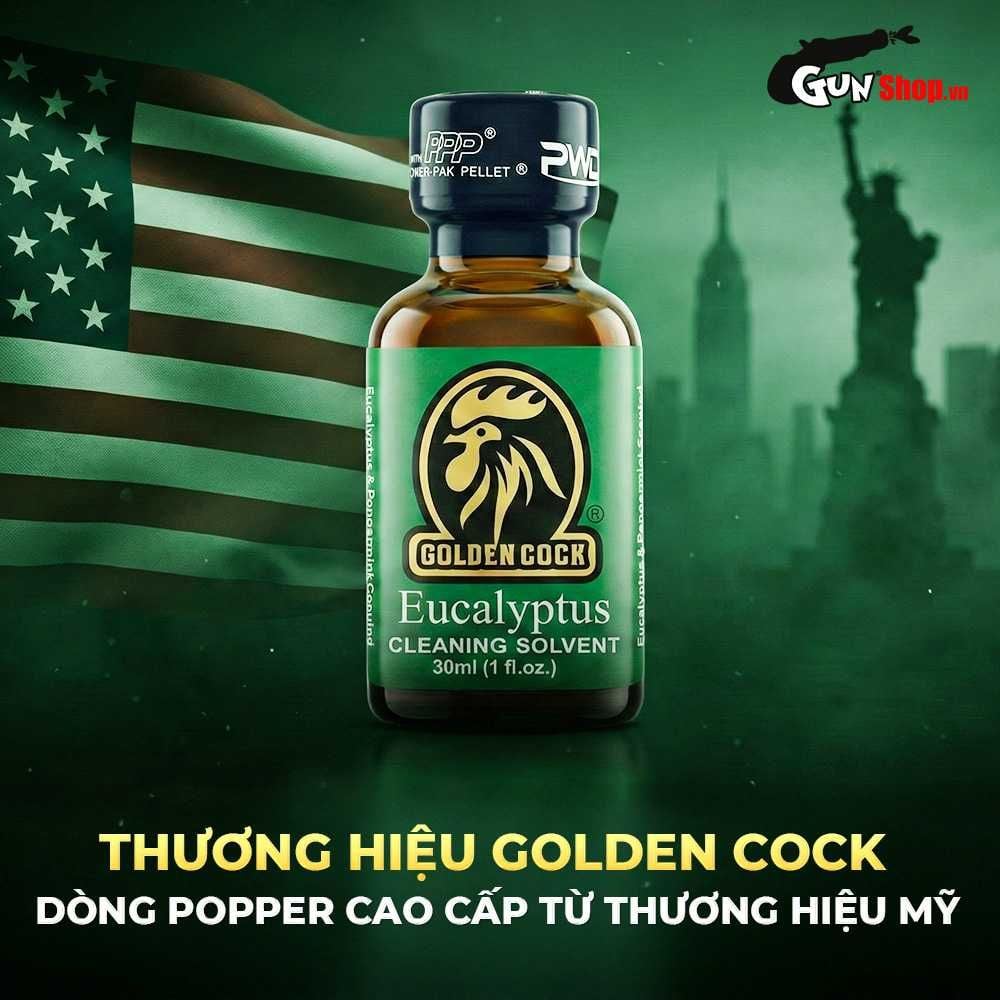 Chai hít tăng khoái cảm Popper PWD USA Golden Cock Eucalyptus - Chai 30ml