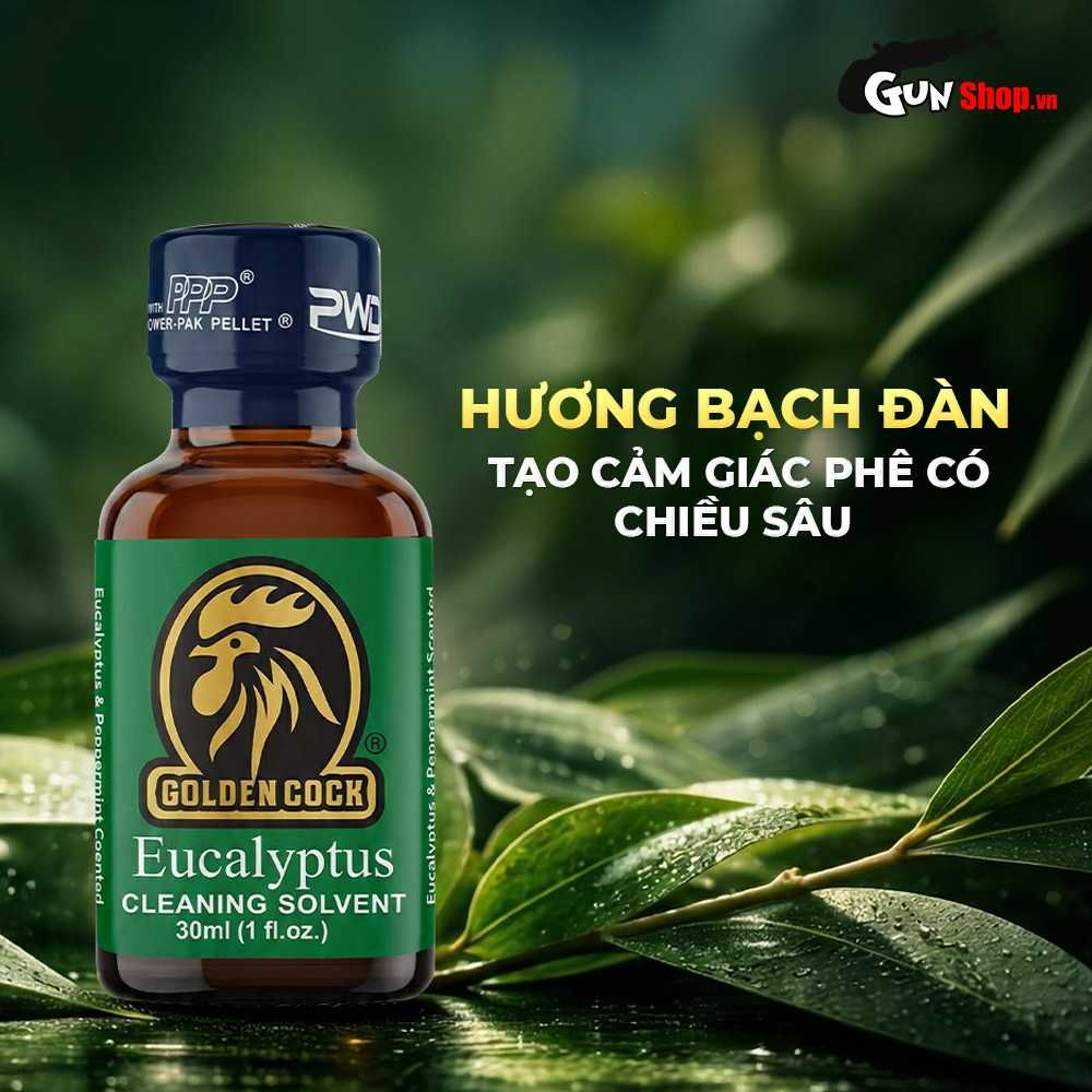 Chai hít tăng khoái cảm Popper PWD USA Golden Cock Eucalyptus - Chai 30ml