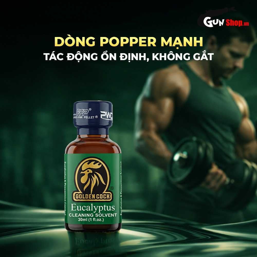 Chai hít tăng khoái cảm Popper PWD USA Golden Cock Eucalyptus - Chai 30ml
