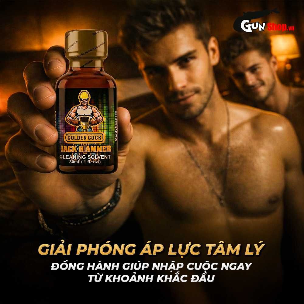 Chai hít tăng khoái cảm Popper DS USA Golden Cock Jack Hammer - Chai 30ml
