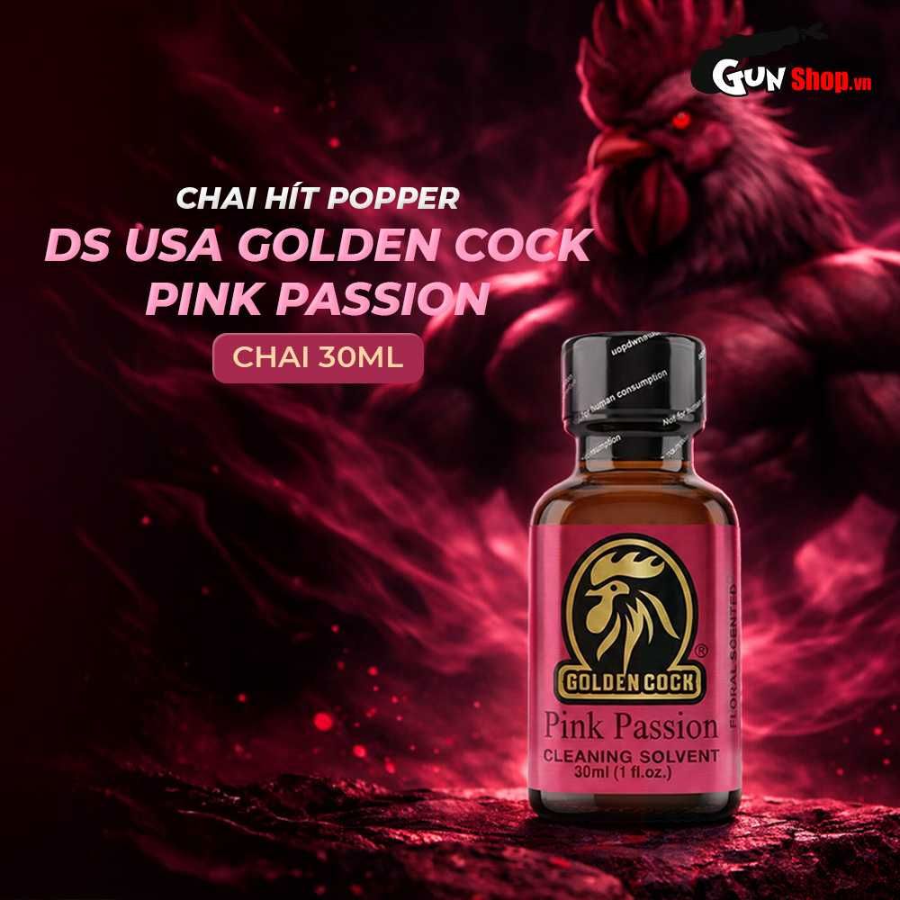 Chai hít tăng khoái cảm Popper DS USA Golden Cock Pink Passion - Chai 30ml
