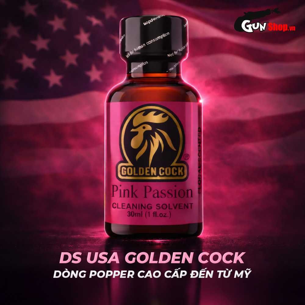 Chai hít tăng khoái cảm Popper DS USA Golden Cock Pink Passion - Chai 30ml