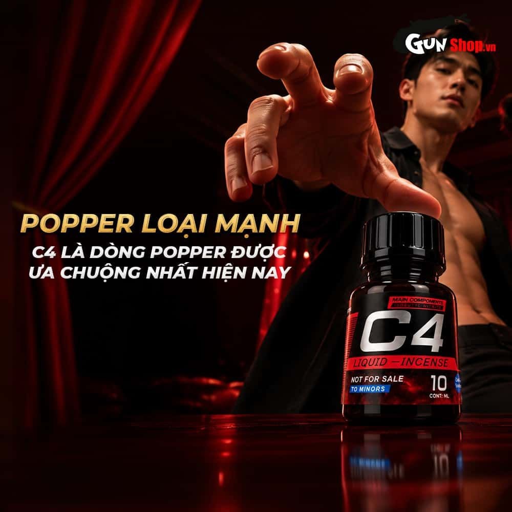 Chai hít tăng khoái cảm Popper PWD USA C4 Red - Chai 10ml