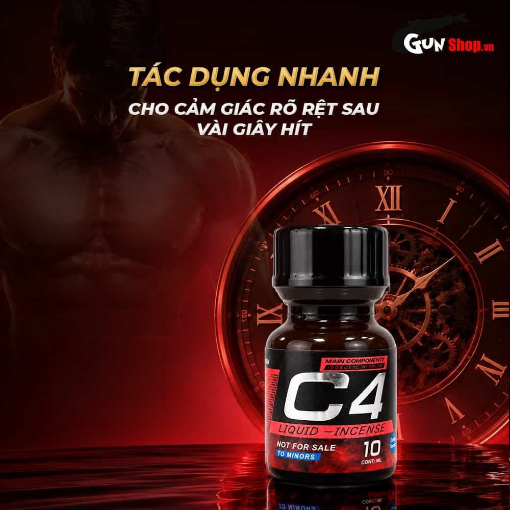 Chai hít tăng khoái cảm Popper PWD USA C4 Red - Chai 10ml