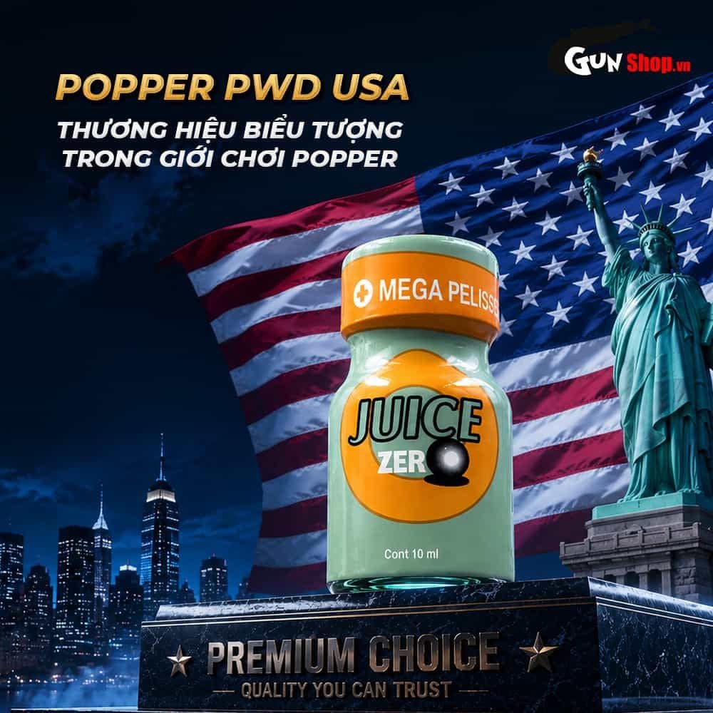 Chai hít tăng khoái cảm Popper PWD USA Juice Zero - Chai 10ml