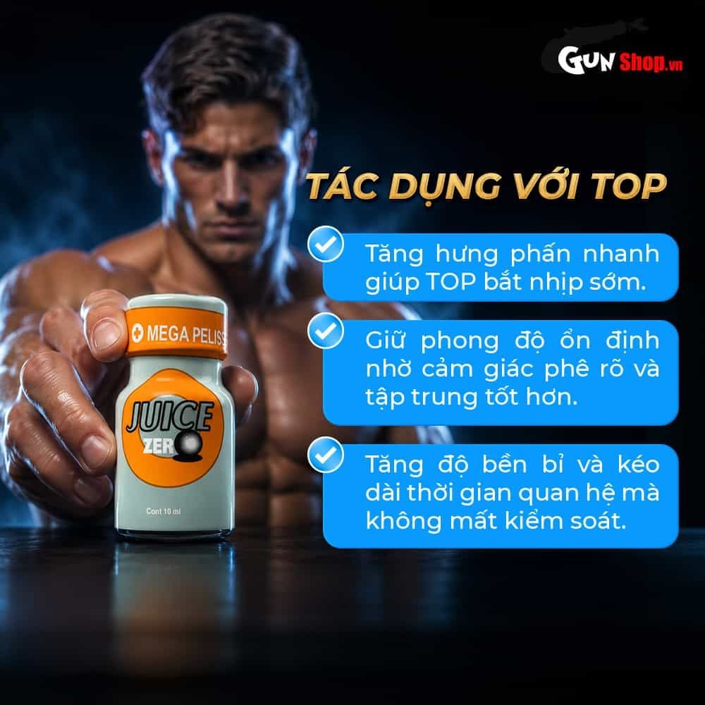Chai hít tăng khoái cảm Popper PWD USA Juice Zero - Chai 10ml