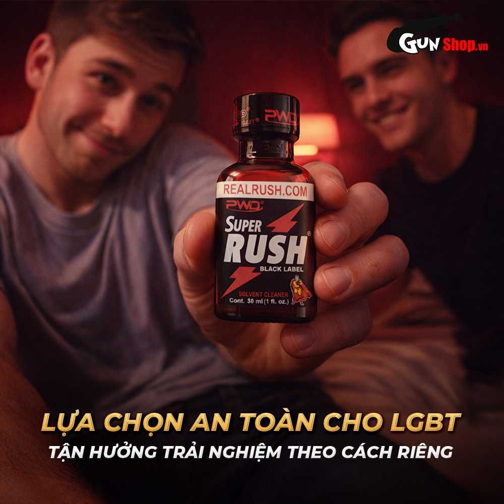 Chai hít tăng khoái cảm Popper PWD USA Super Rush Black Label - Chai 30ml