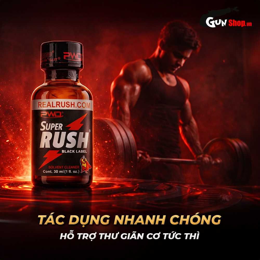 Chai hít tăng khoái cảm Popper PWD USA Super Rush Black Label - Chai 30ml