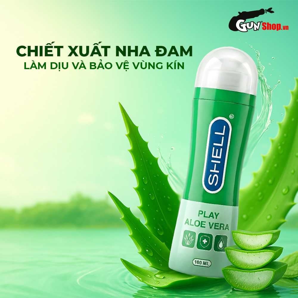 Gel bôi trơn tinh chất lô hội Shell Play Aloe Vera - Chai 100ml