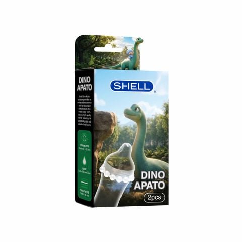Bao cao su Shell Dino Apato - Hộp 1 vòng 12 bi lớn + 1 bao Shell Performax (Hộp 2 cái)