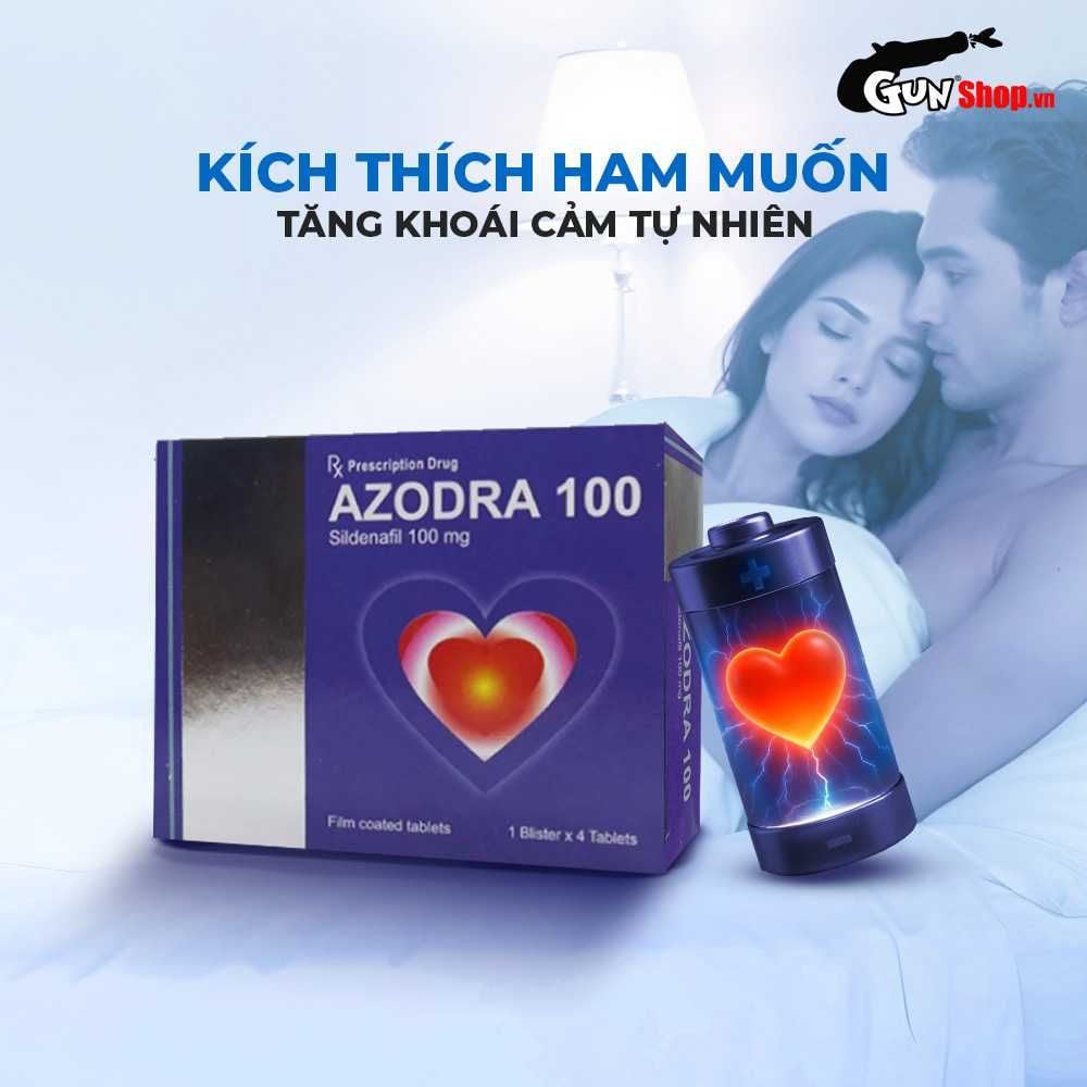 Viên uống hỗ trợ cương dương, tăng cường sinh lý Azodra 100mg - Hộp 4 viên