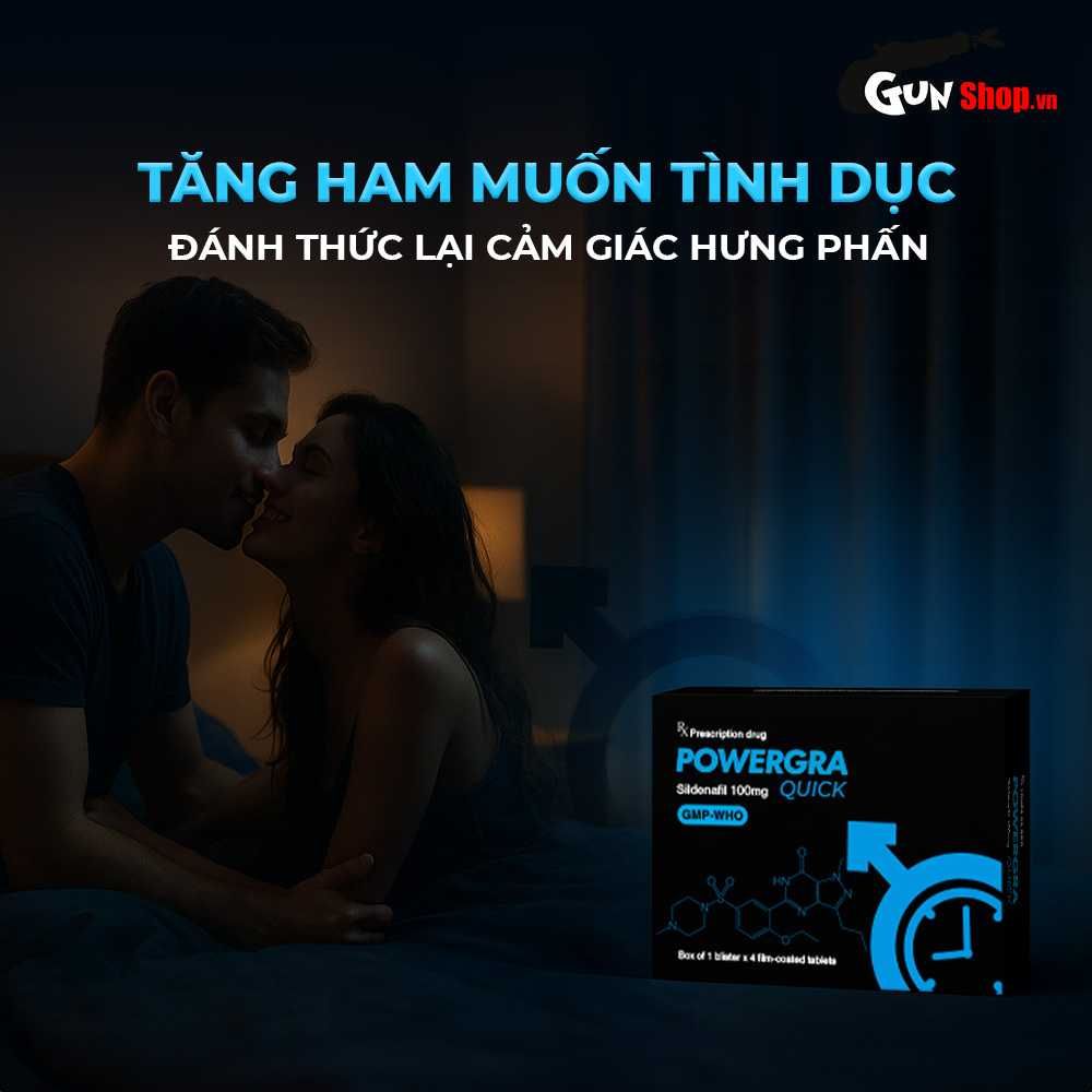 Viên uống Powergra Quick hỗ trợ cương dương, tăng cường sinh lý - Hộp 4 viên