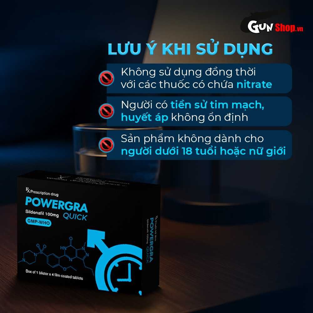 Viên uống Powergra Quick hỗ trợ cương dương, tăng cường sinh lý - Hộp 4 viên