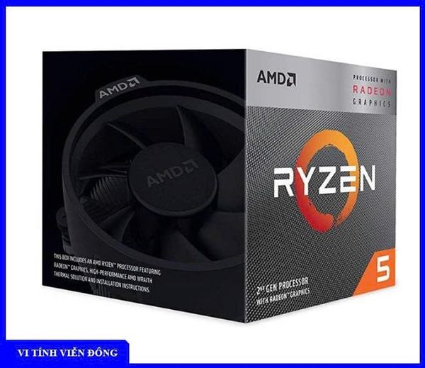 CPU AMD Ryzen 5 3400G (3.7GHz turbo up to 4.2GHz, 4 nhân 8 luồng, 4MB Cache, Radeon Vega 11, 65W) - Socket AMD AM4 Box chính hãng (Giữ lại Box để bảo hành)