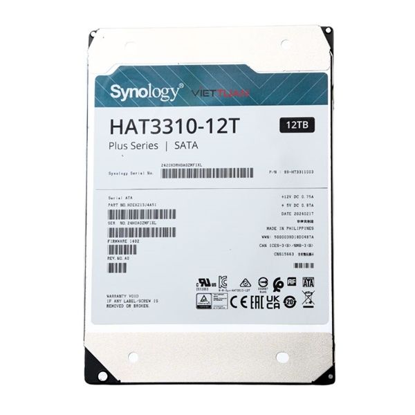Ổ cứng 12TB 3.5” Synology Plus Series HDD SATA HDD,3Y WTY _HAT3310-12T