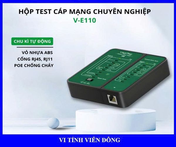 Hộp test cáp mạng cổng kết nối RJ45 / RJ11 Veggieg V - E110 (BH 06 Tháng)