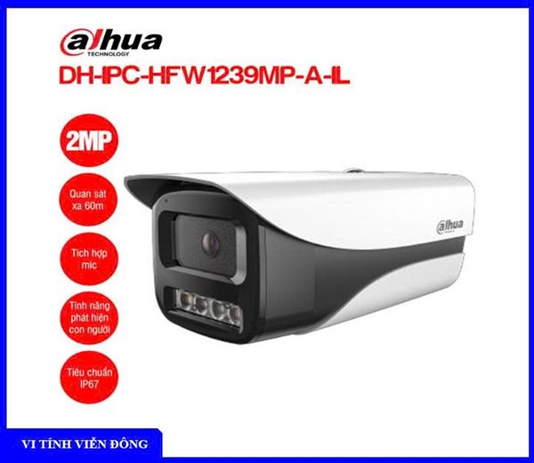 Camera truyền hình IP 2MP DAHUA DH-IPC- HFW1239MP - A - IL hiệu Dahua (Tích hợp Mic)