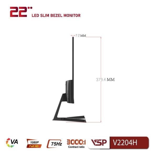 Màn hình LCD 22 inch VSP V2204H ( 21.5 inch, FHD, VA, 120Hz, 5ms, Black, HDMI + VGA)