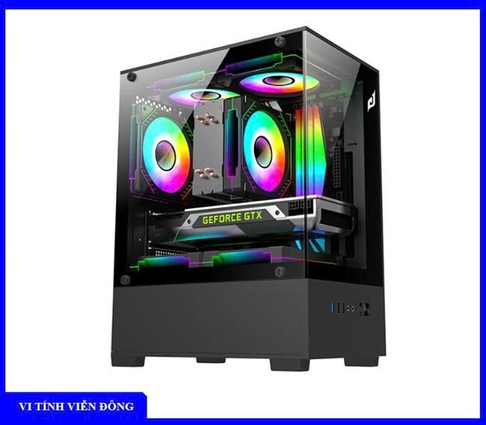 Case Edra ECS 1303 Black ( M-ATX, Case Bể Cá) (Black) (USB 3.0x1) - Không kèm Fan