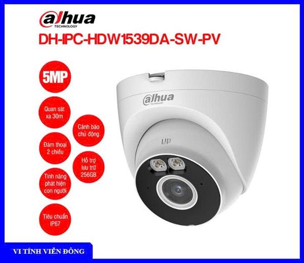 Camera Wifi Turret 5MP DAHUA DH-IPC- HDW1539DA -SW-PV