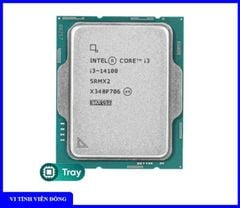 CPU Intel I3-14100 (Intel LGA1700 - 4 Core - 8 Thread - Base 3.5Ghz - Turbo 4.7Ghz - Cache 12MB) - (Tray không Fan)