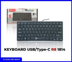 Bàn phím có dây Mini R8 1814- Cổng USB- Bảo hành 12 tháng