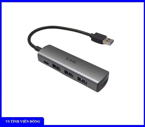 Hub USB 3.0 1 --> 4 SSK SR010 ( 4 USB 3.0 + Type C 5V)