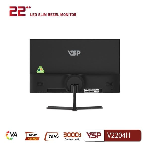 Màn hình LCD 22 inch VSP V2204H ( 21.5 inch, FHD, VA, 120Hz, 5ms, Black, HDMI + VGA)