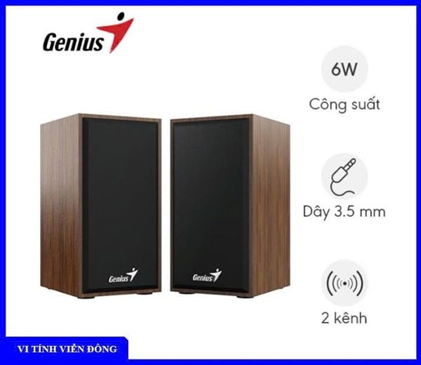 Bộ loa Genius SP-HF180 vân gỗ (USB + Jack 3.5, công suất 3W x 2)