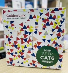Cáp mạng Golden link 4pair SFTP Cat 6 Xanh Lá (có chống nhiễu)