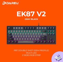 Bàn phím cơ có dây DareU EK87 V2 Grey Black PBT Dream switch