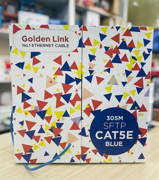 Cáp mạng Golden link 4pair SFTP cat 5e xanh dương ( có chống nhiễu ) - Lẻ