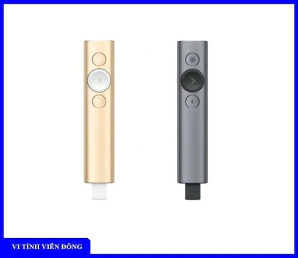 Bút trình chiếu LOGITECH SPOTLIGHT – Vàng Gold (Pin sạc, Bluetooth + kết nối không dây 2.4GHz)