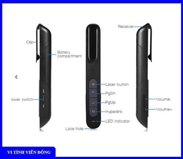 Bút trình chiếu Laser không dây PP - 927 (màu đen) - BH 03 Tháng